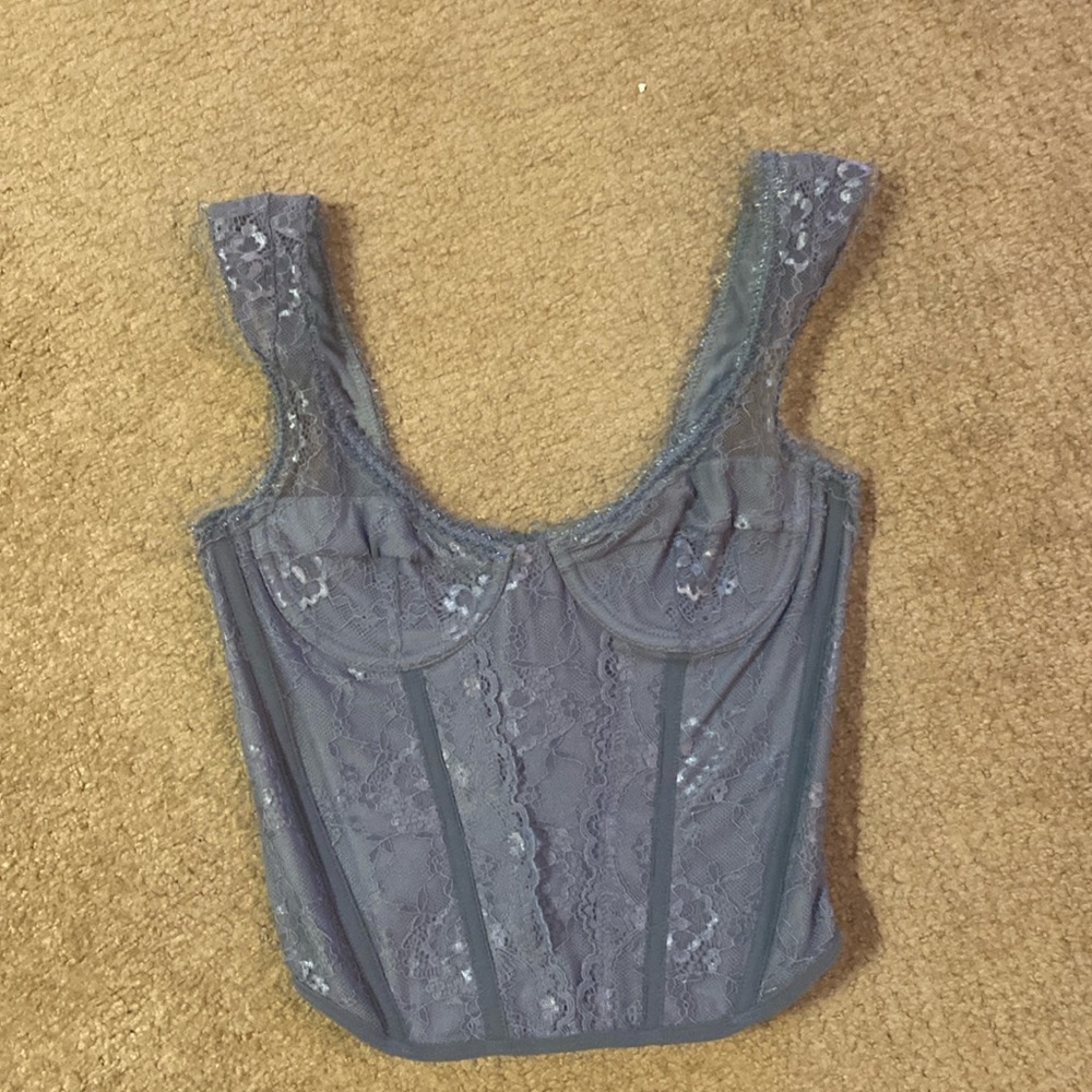 Blue lace corset